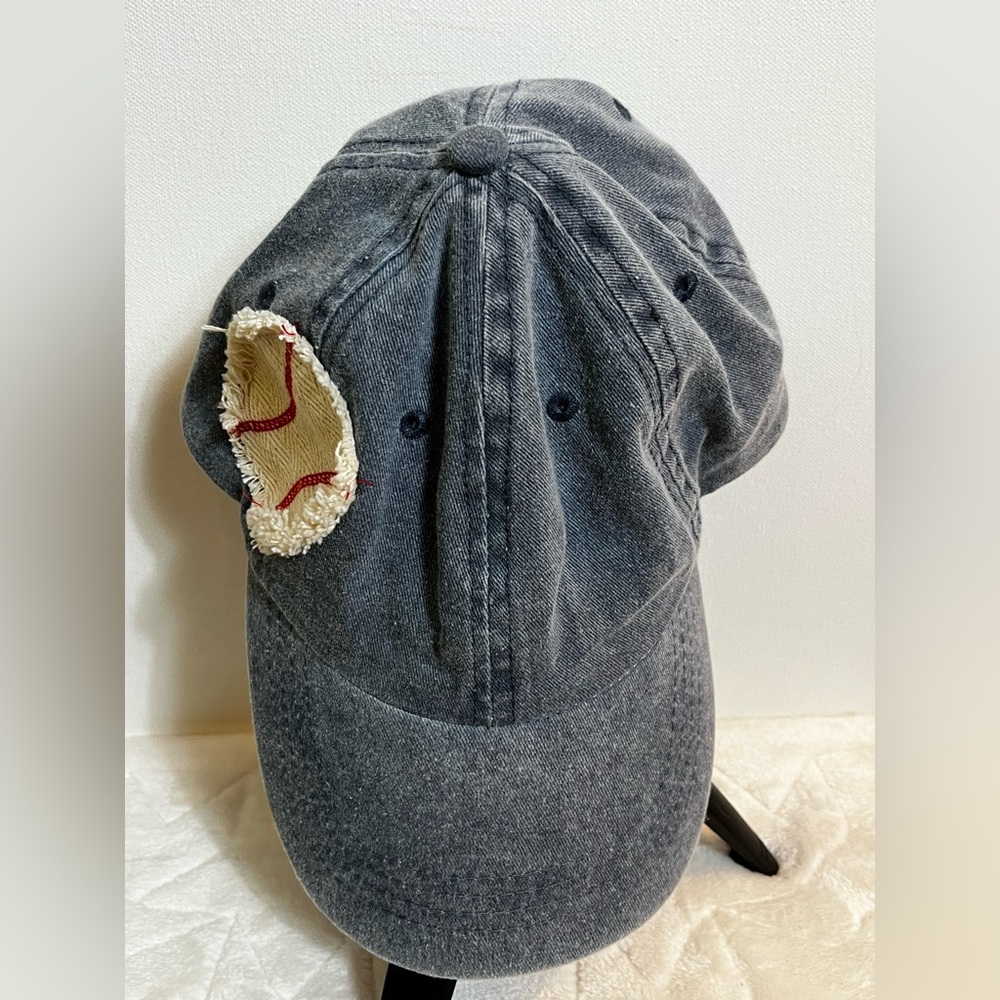 Lost Petal Linen Women’s Stylish Denim Cap with a baseball emblem Adjustable